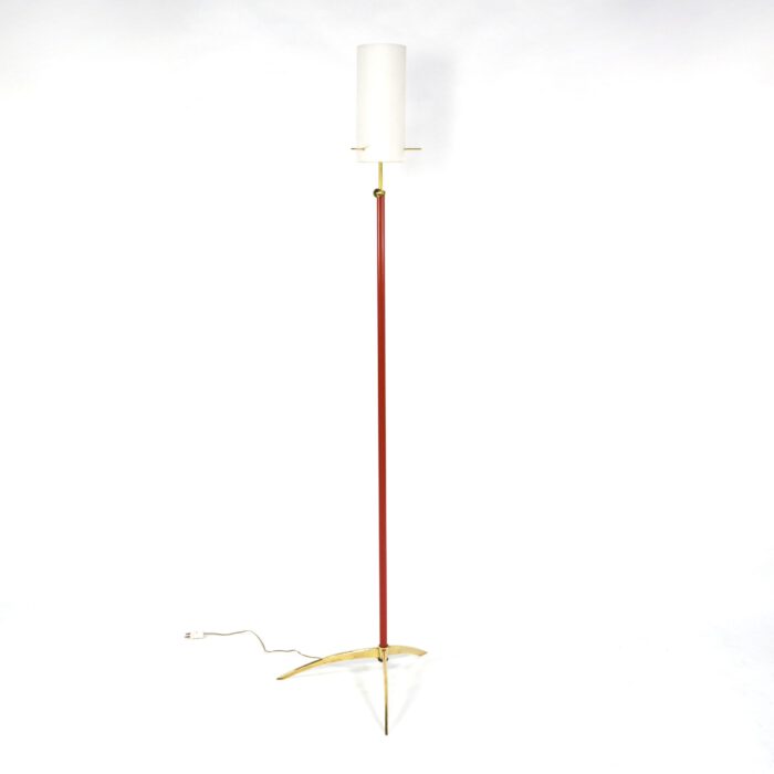 STILNOVO attributed Brass / Opaline Floor Lamp - Italy, 1950's - #L1667
