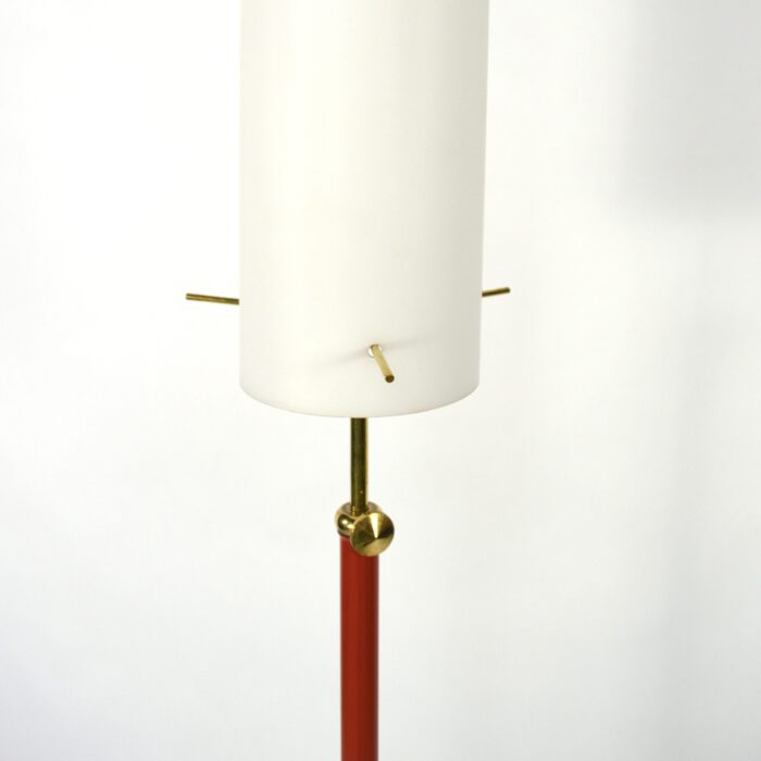 STILNOVO attributed Brass / Opaline Floor Lamp - Italy, 1950's - #L1667 - Image 2
