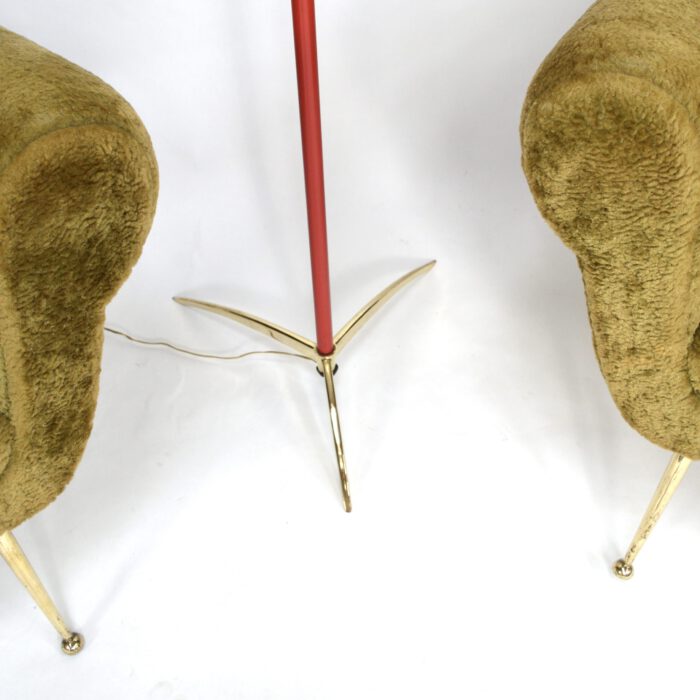 STILNOVO attributed Brass / Opaline Floor Lamp - Italy, 1950's - #L1667 - Image 4