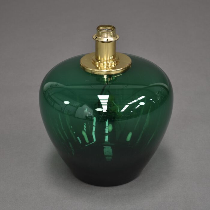 Italian Table Lamp in Emerald Green Glass and Brass - 1970's | #L1995 - Image 2