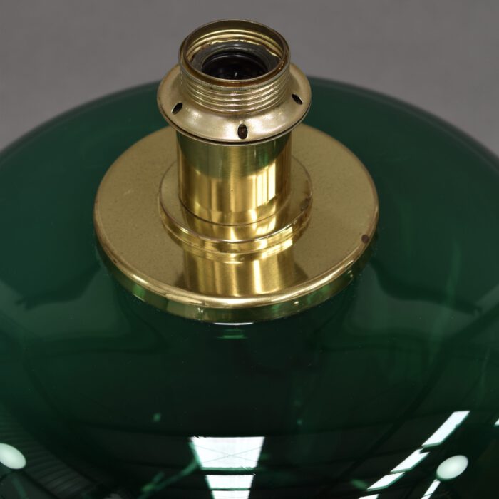 Italian Table Lamp in Emerald Green Glass and Brass - 1970's | #L1995 - Image 4