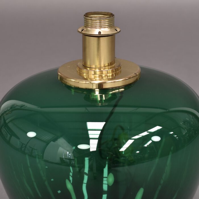 Italian Table Lamp in Emerald Green Glass and Brass - 1970's | #L1995 - Image 7