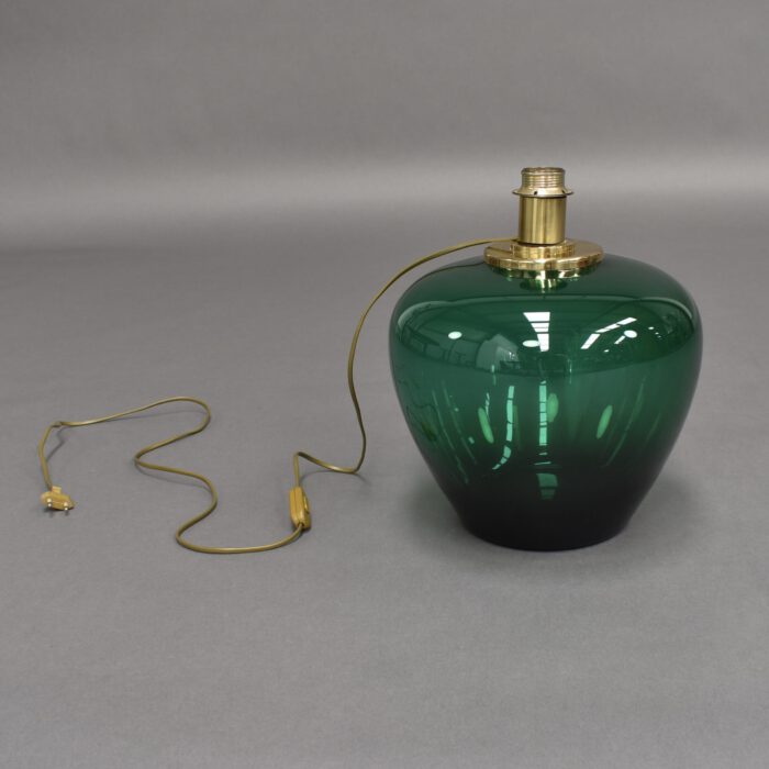 Italian Table Lamp in Emerald Green Glass and Brass - 1970's | #L1995 - Image 5