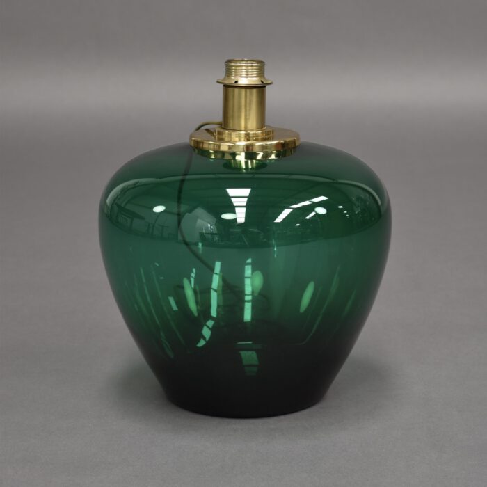 Italian Table Lamp in Emerald Green Glass and Brass - 1970's | #L1995 - Image 9