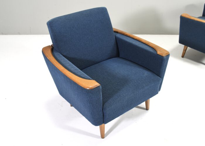 Pair of German lounge chairs with oak details, Germany - circa 1950 | #S12319 - Image 3