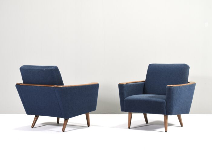 Pair of German lounge chairs with oak details, Germany - circa 1950 | #S12319